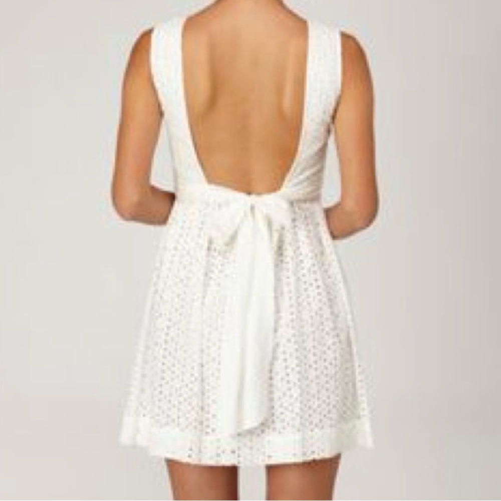 Quiksilver Cream Eyelet Backless Dress